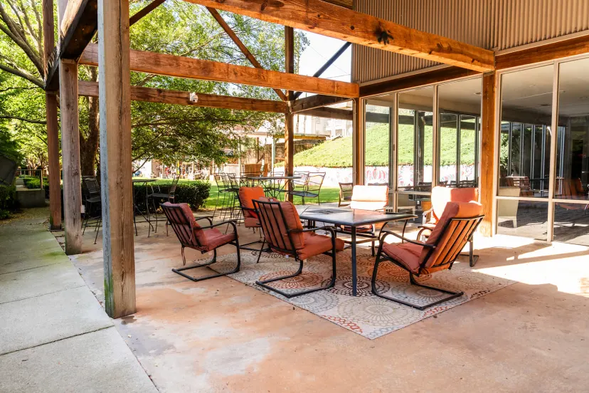 Covered outdoor seating area